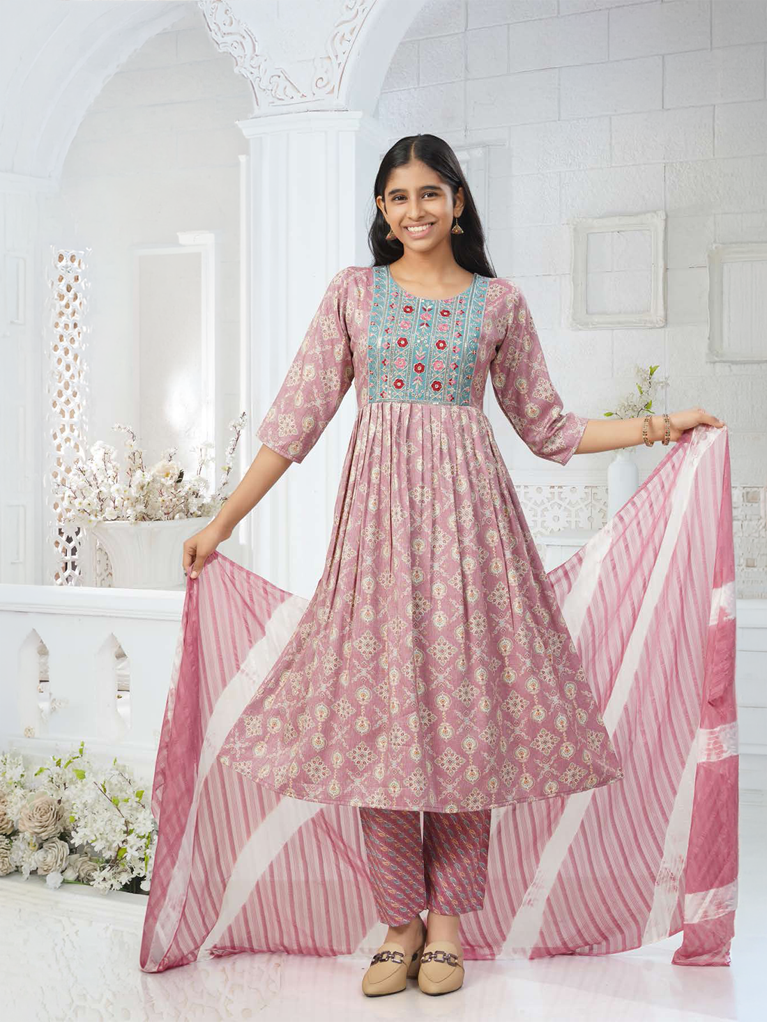 Veeha Rayon Printed Flair Suit