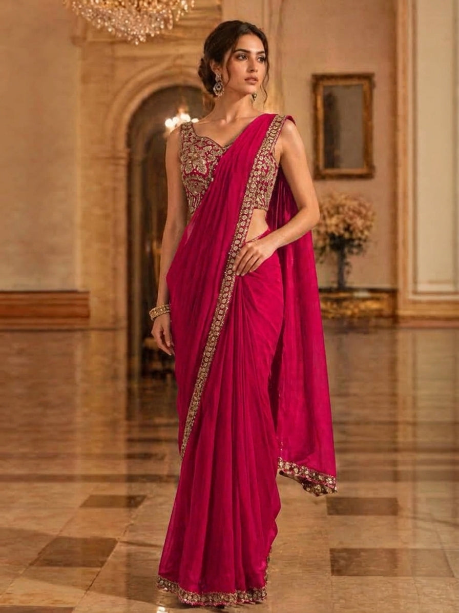 Aadhya Silk Readymade Choli Saree