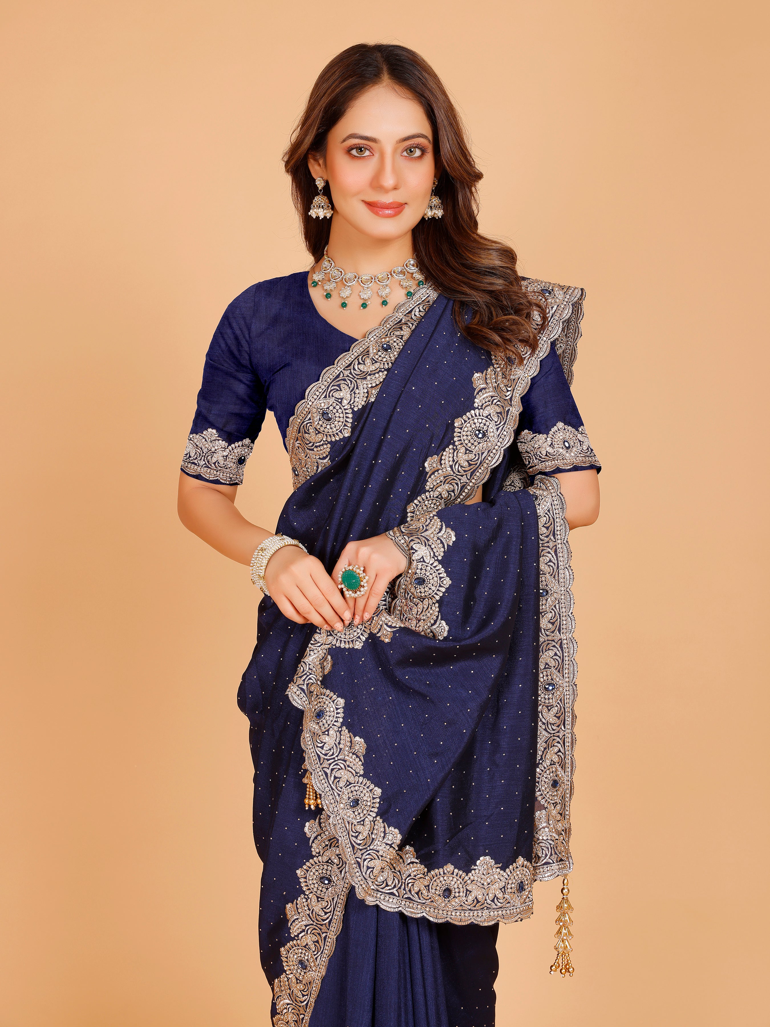 Bhavya Silk Embroidered Saree