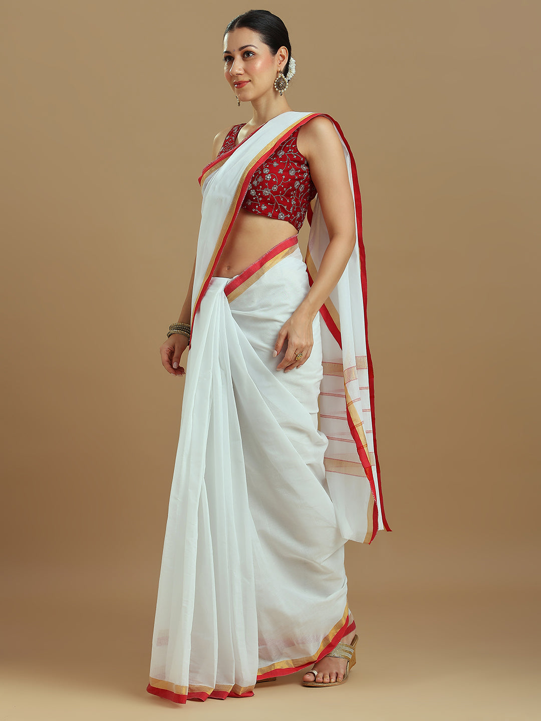 Onam Red Kasavu Saree