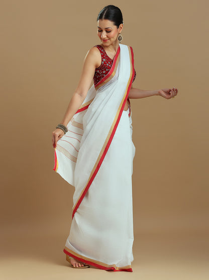 Onam Red Kasavu Saree
