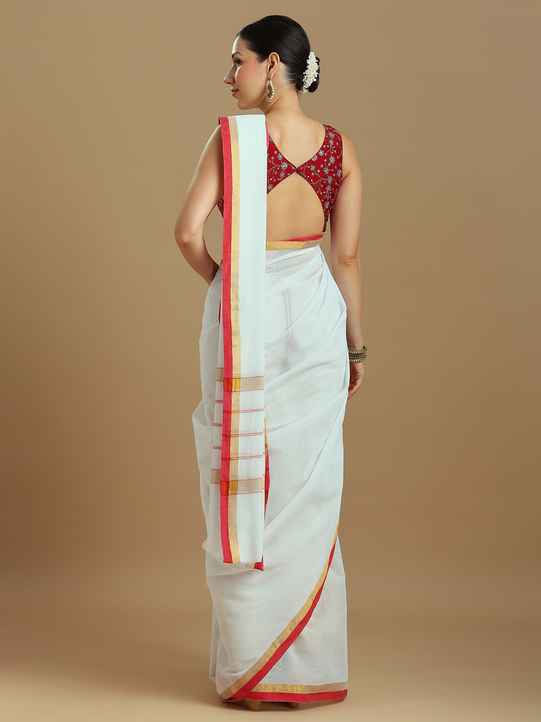 Onam Red Kasavu Saree