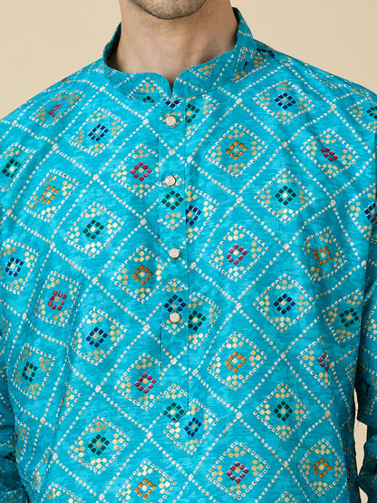 Dhruv Printed Silk Kurta Pyjama
