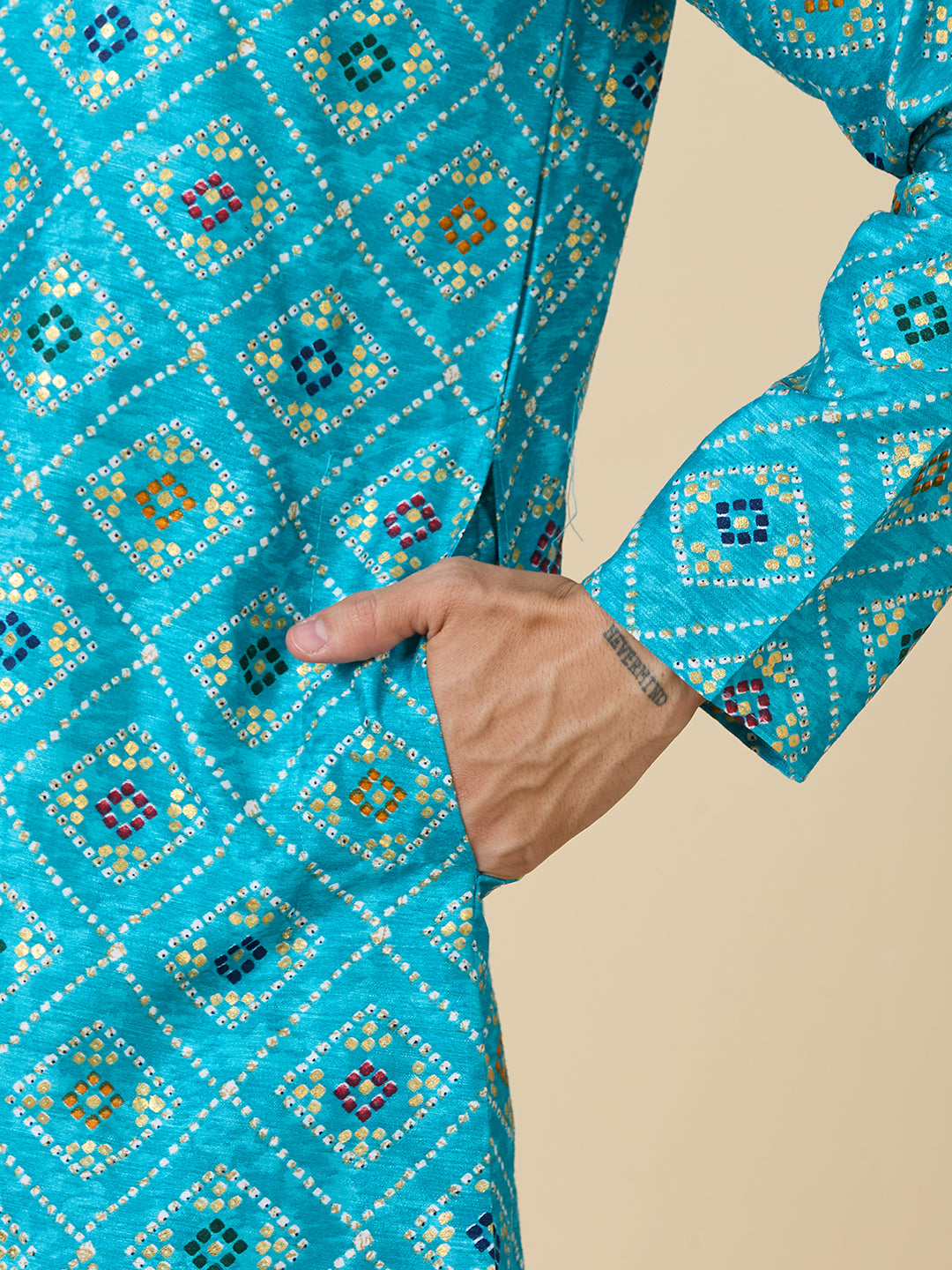 Dhruv Printed Silk Kurta Pyjama