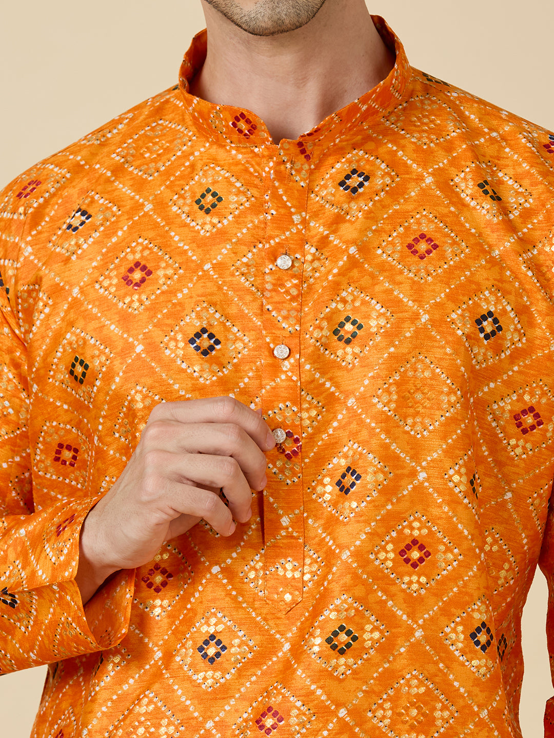 Dhruv Printed Silk Kurta Pyjama