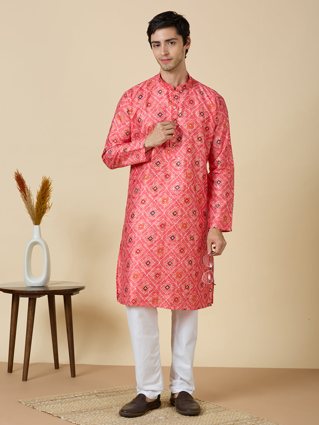 Dhruv Printed Silk Kurta Pyjama