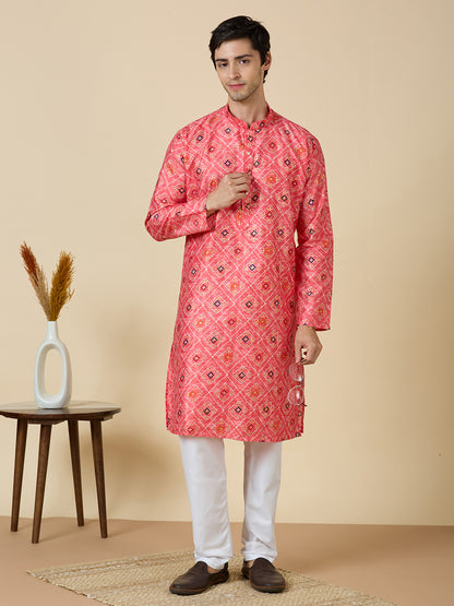 Dhruv Printed Silk Kurta Pyjama