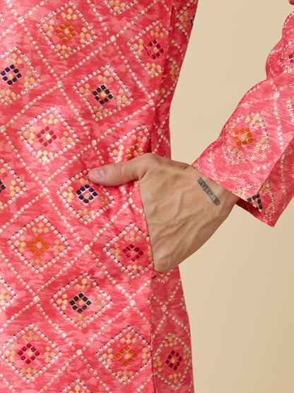Dhruv Printed Silk Kurta Pyjama