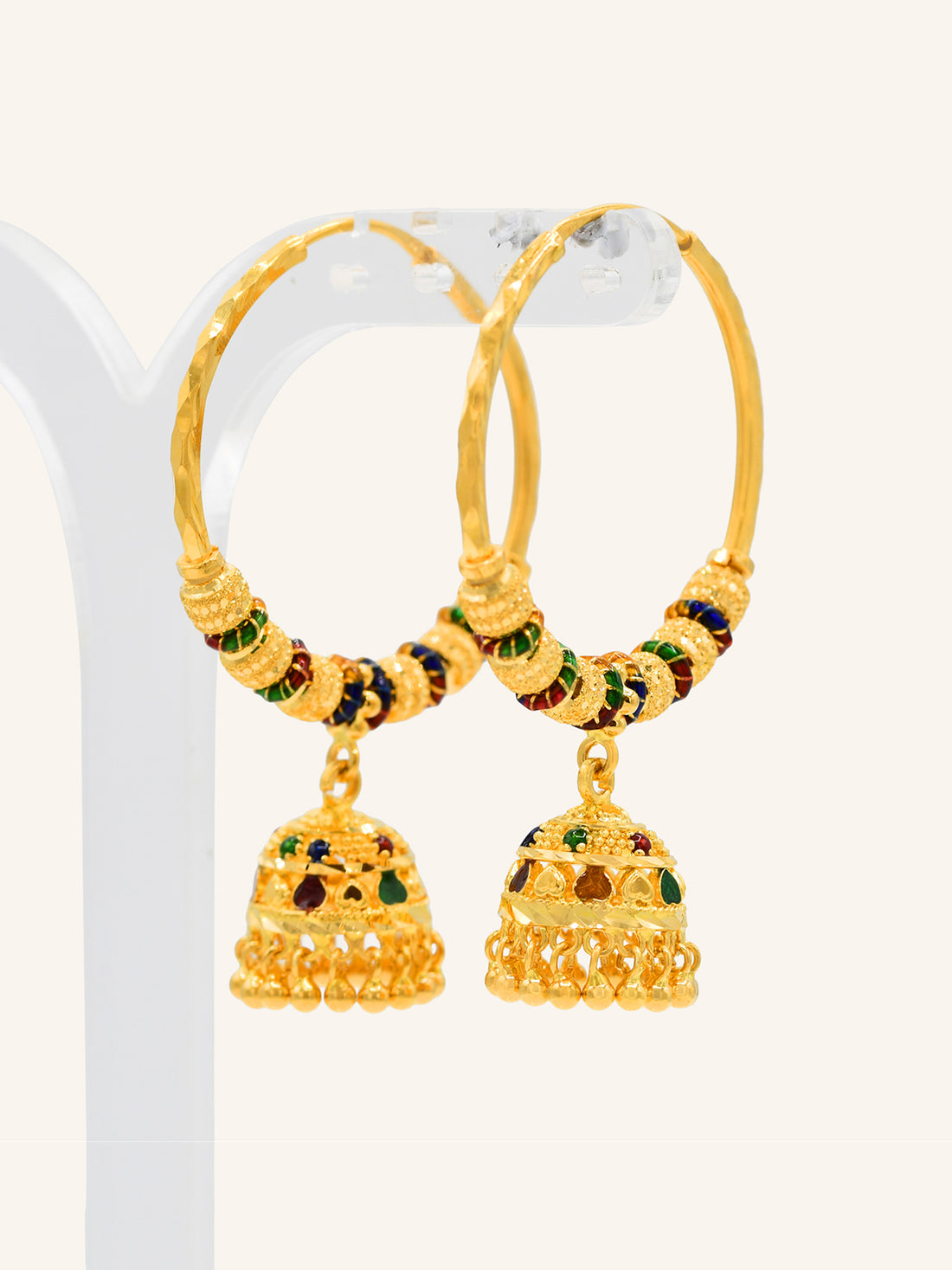 22ct Gold Minakari Jhumki Bali