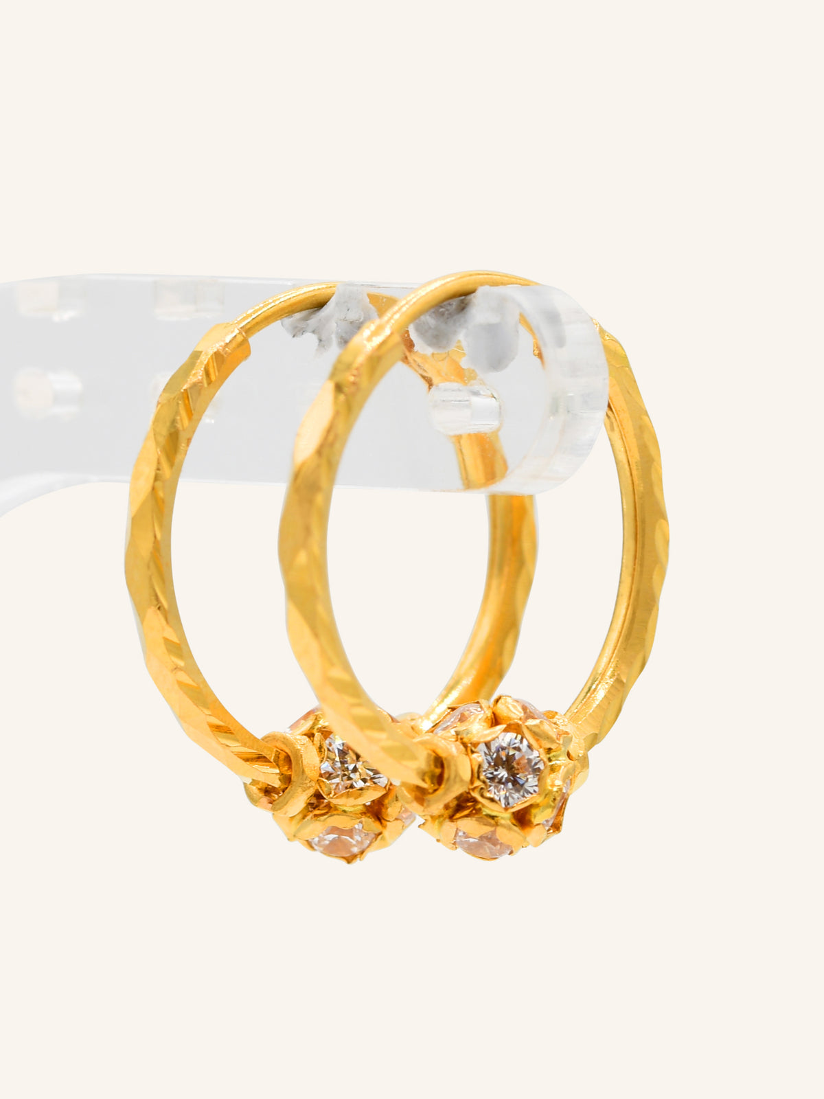 22ct Gold CZ Ball Bali