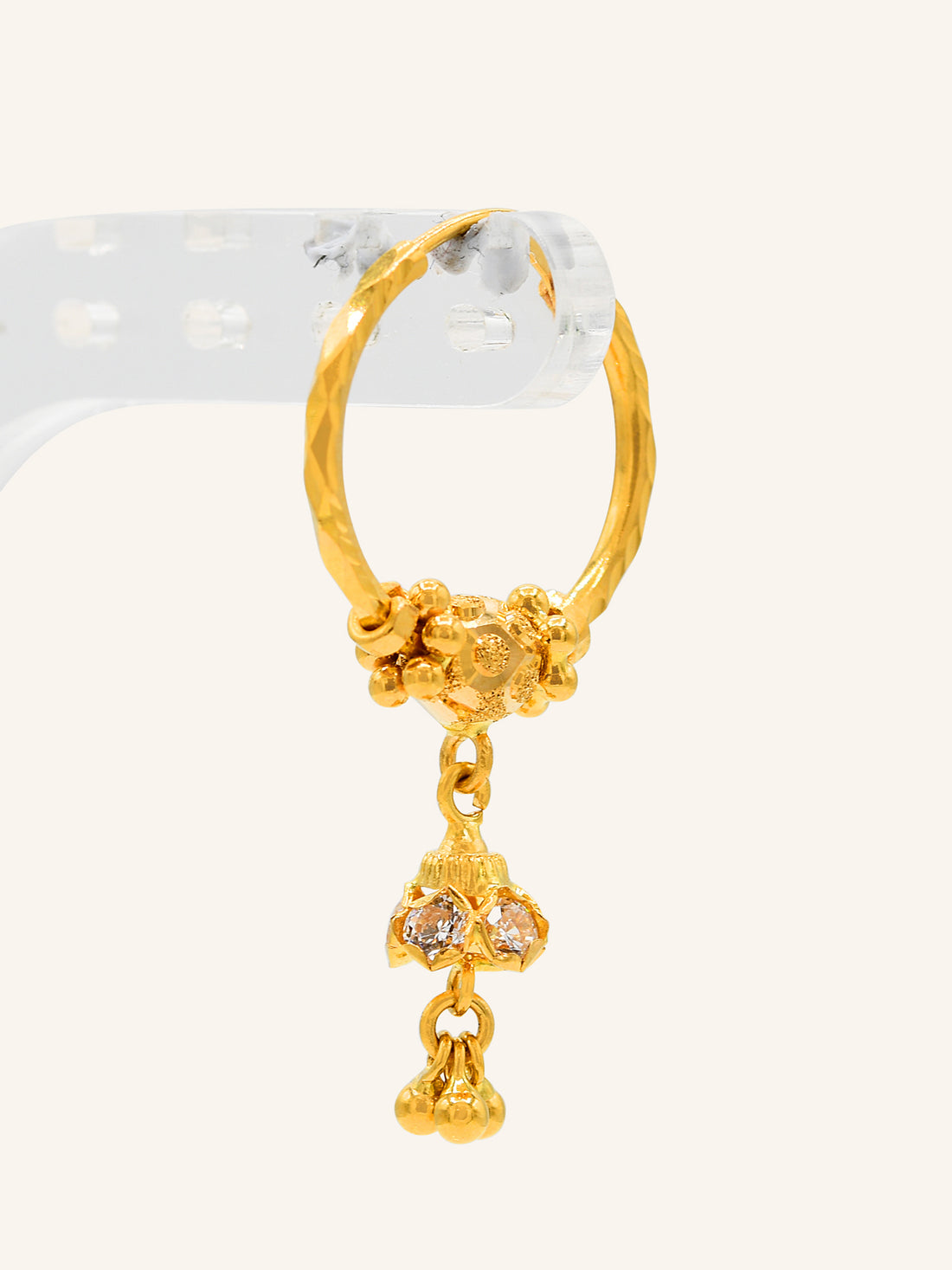22ct Gold CZ Ball Jhumki Bali