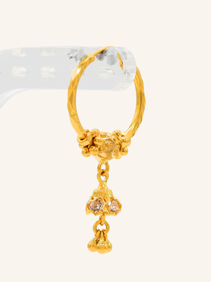 22ct Gold CZ Ball Jhumki Bali