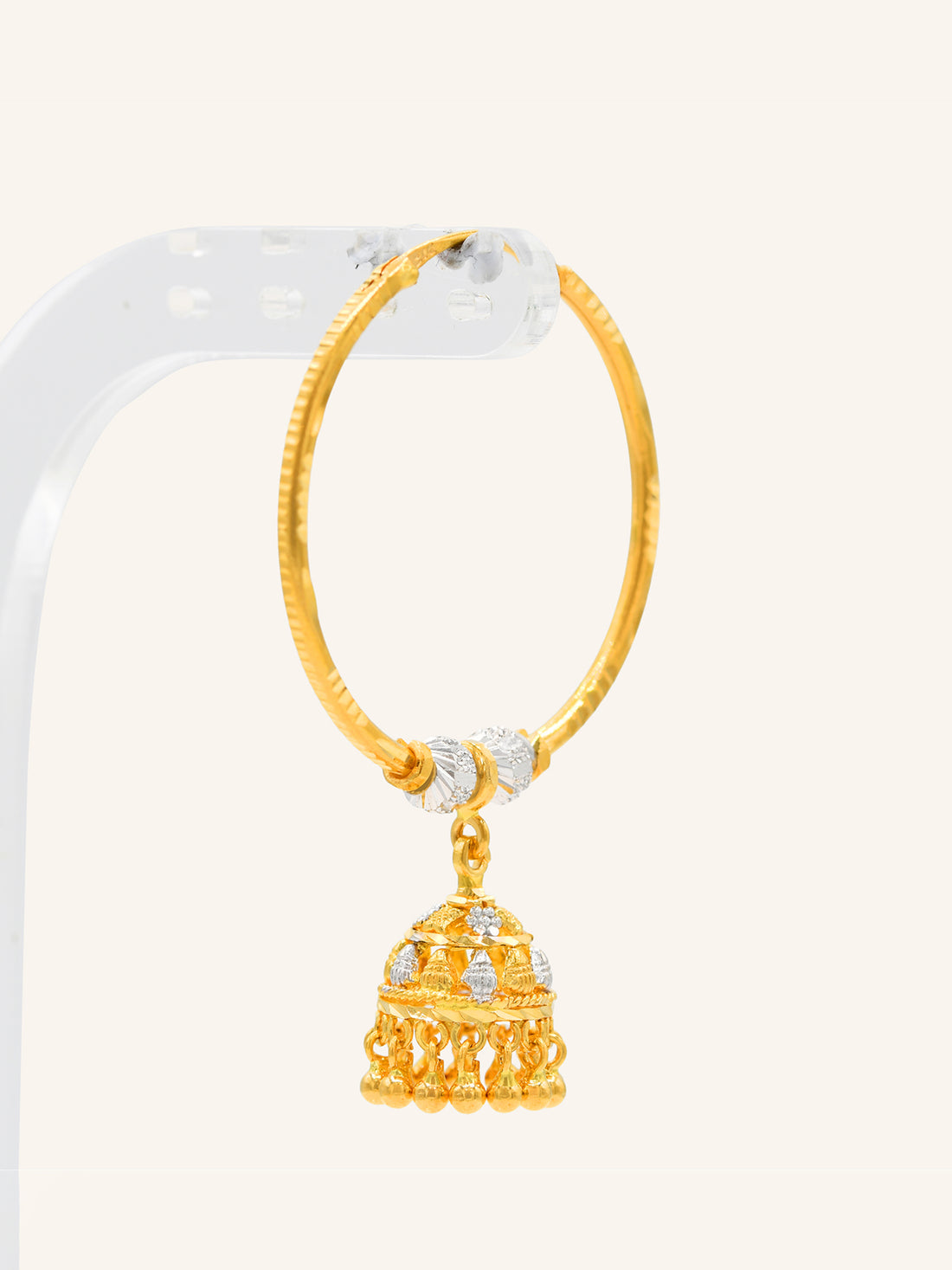 22ct Gold Two Tone Ball Jhumki Bali