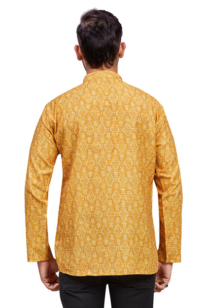 Mens Cotton Silk Printed Kurta - Roop Darshan