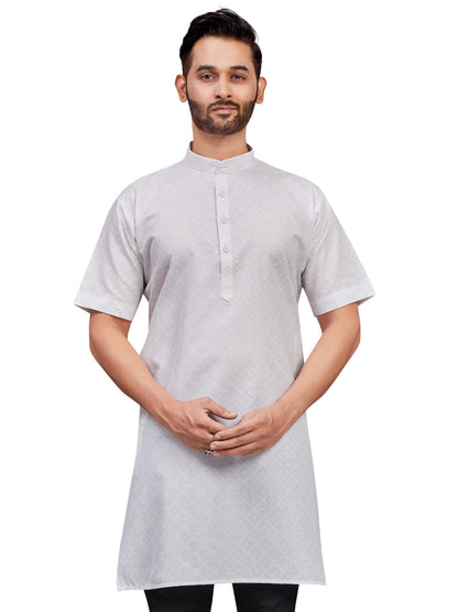 Mens Cotton Printed Kurta - Roop Darshan