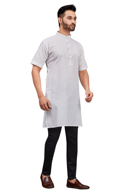 Mens Cotton Printed Kurta - Roop Darshan