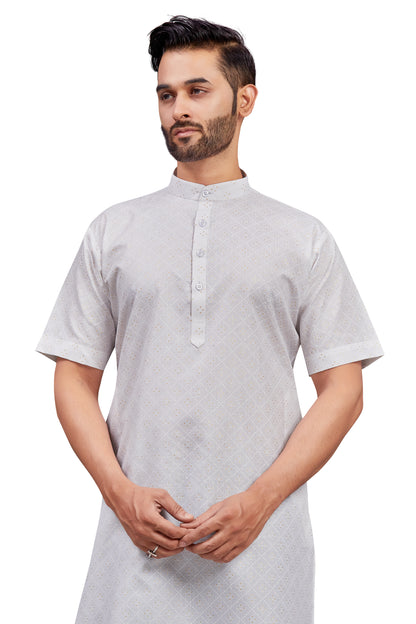 Mens Cotton Printed Kurta - Roop Darshan