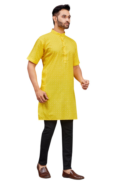 Mens Cotton Printed Kurta - Roop Darshan