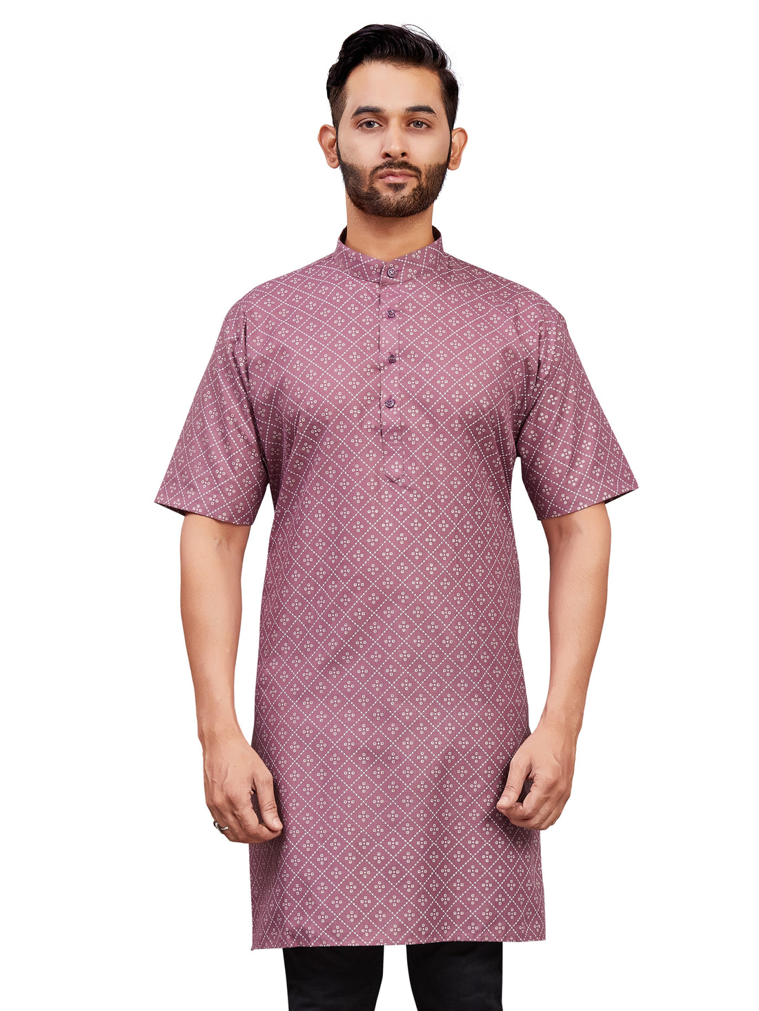 Mens Cotton Printed Kurta - Roop Darshan