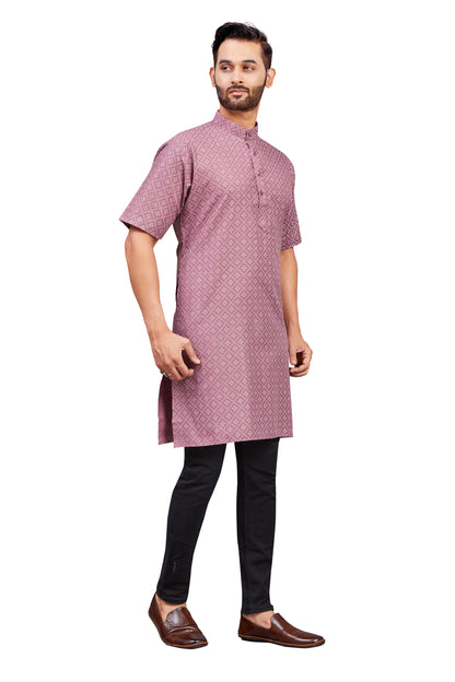 Mens Cotton Printed Kurta - Roop Darshan