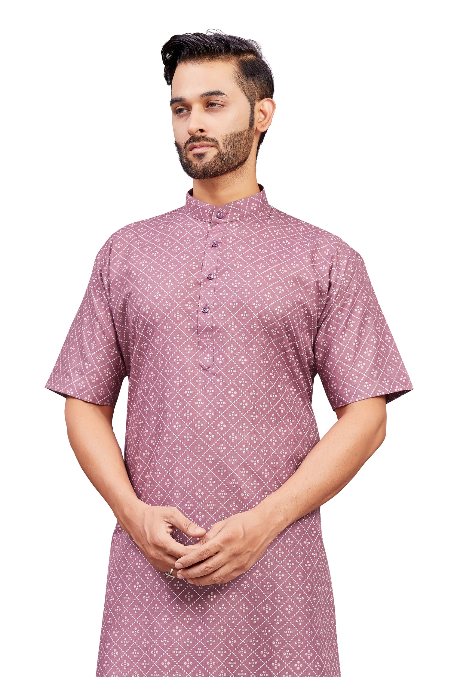 Mens Cotton Printed Kurta - Roop Darshan