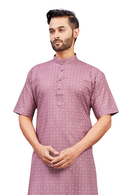 Mens Cotton Printed Kurta - Roop Darshan
