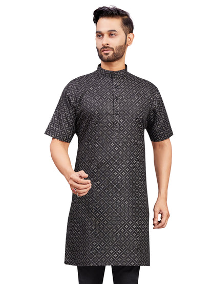 Mens Cotton Printed Kurta - Roop Darshan