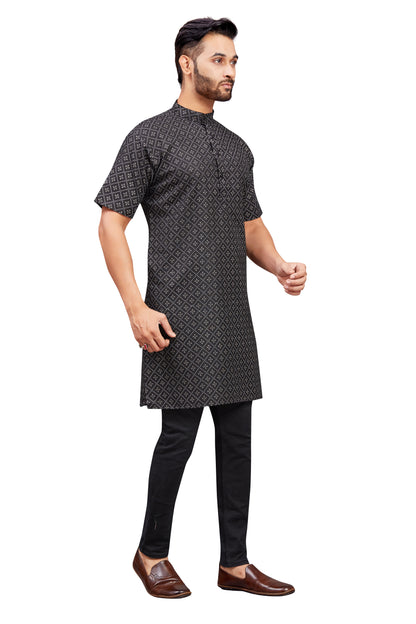Mens Cotton Printed Kurta - Roop Darshan