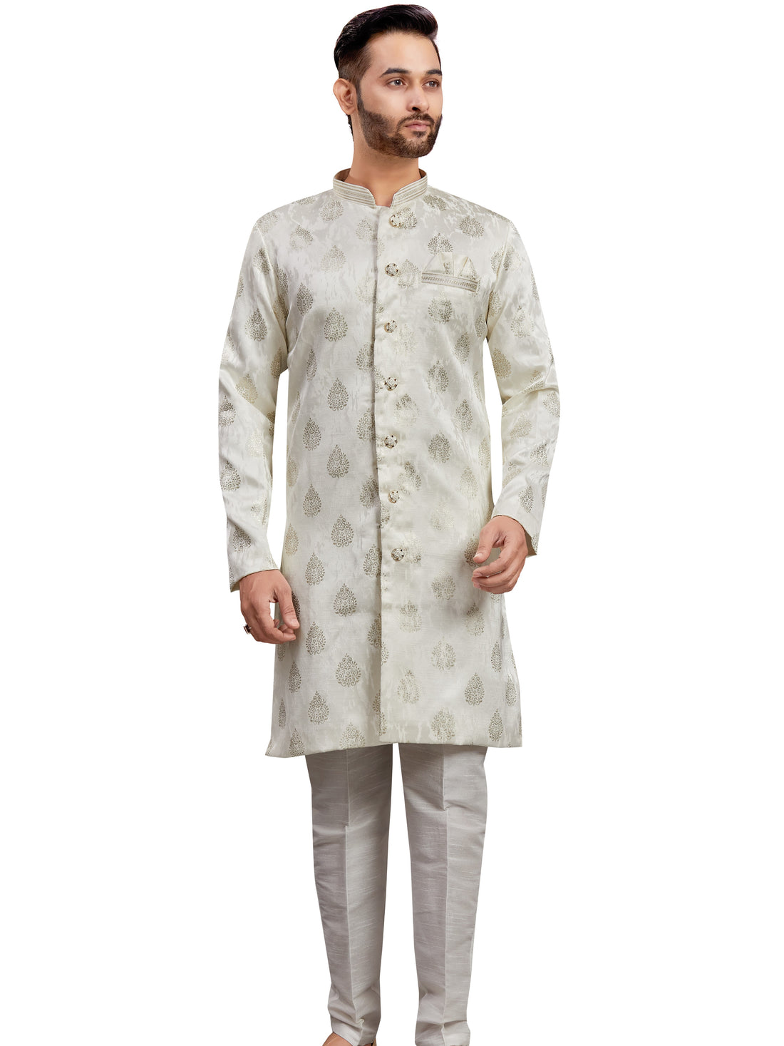 Mens Printed Kurta Set - Roop Darshan
