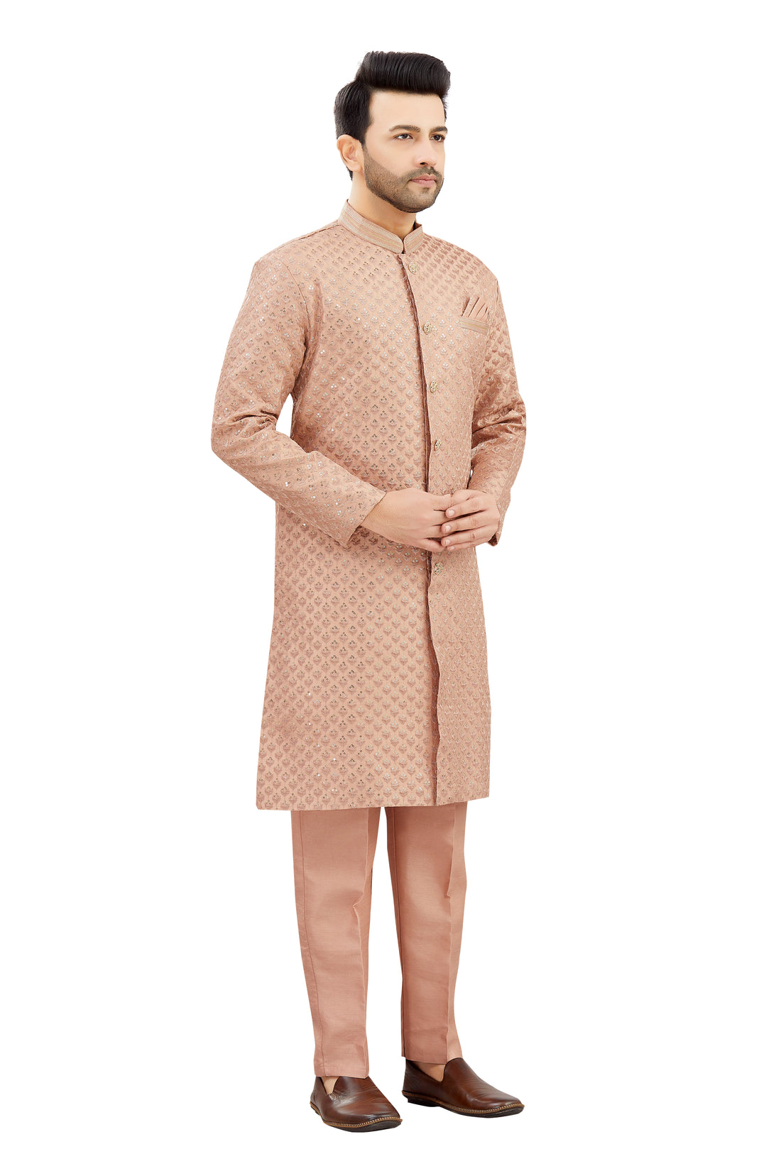 Mens Tiki Resham Embroidered Work Kurta Set