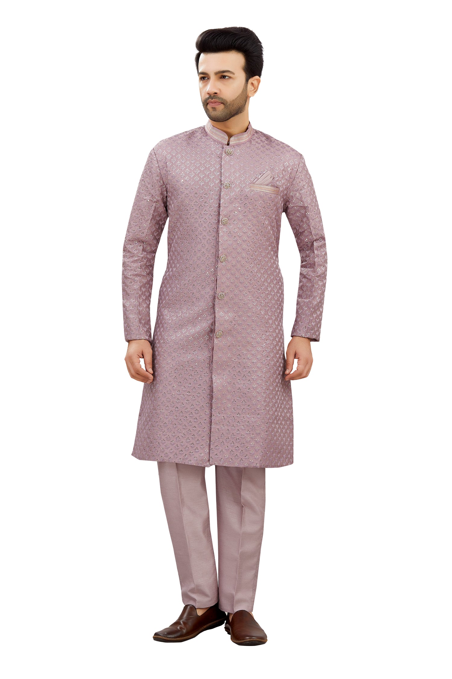 Mens Tiki Resham Embroidered Work Kurta Set