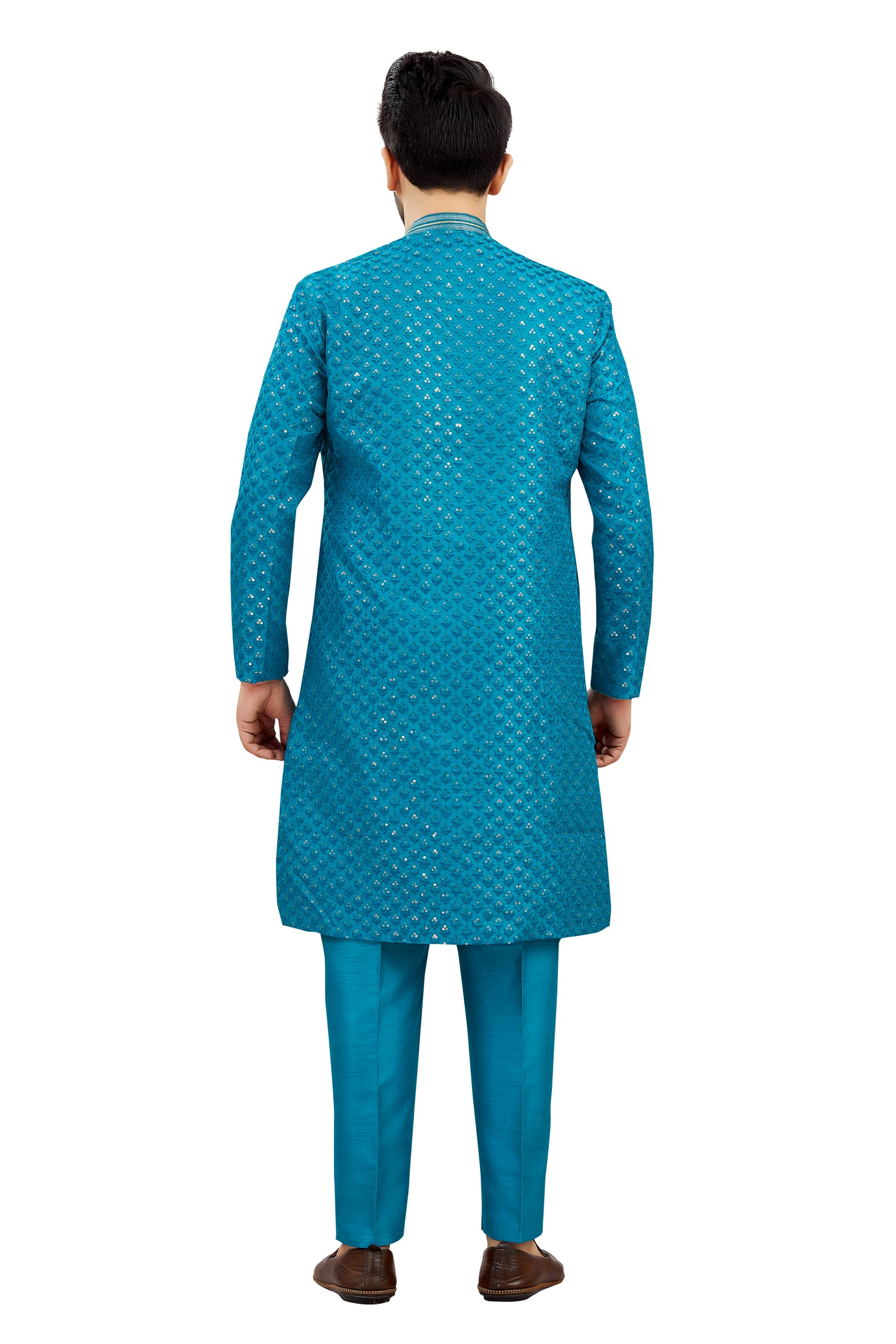 Mens Tiki Resham Embroidered Work Kurta Set