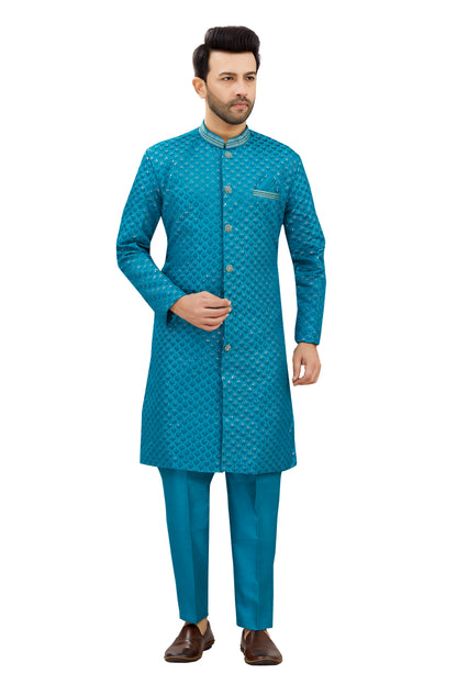 Mens Tiki Resham Embroidered Work Kurta Set