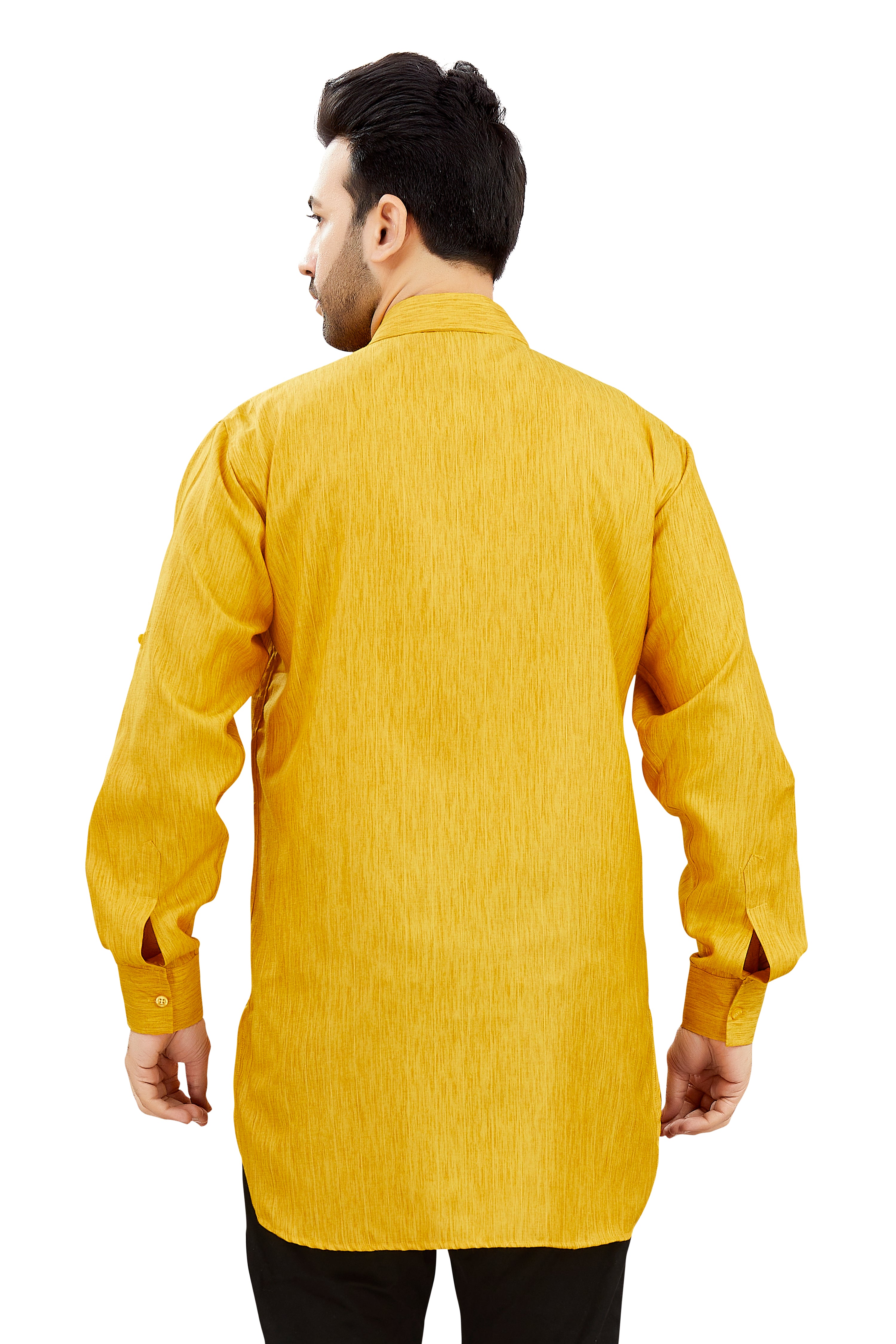 Mens Cotton Silk Plain Kurta - Roop Darshan