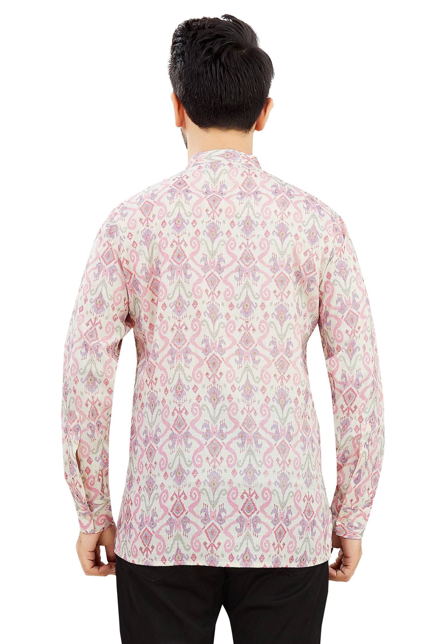 Mens Silk Printed Kurta