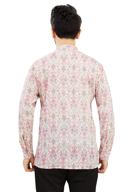 Mens Silk Printed Kurta