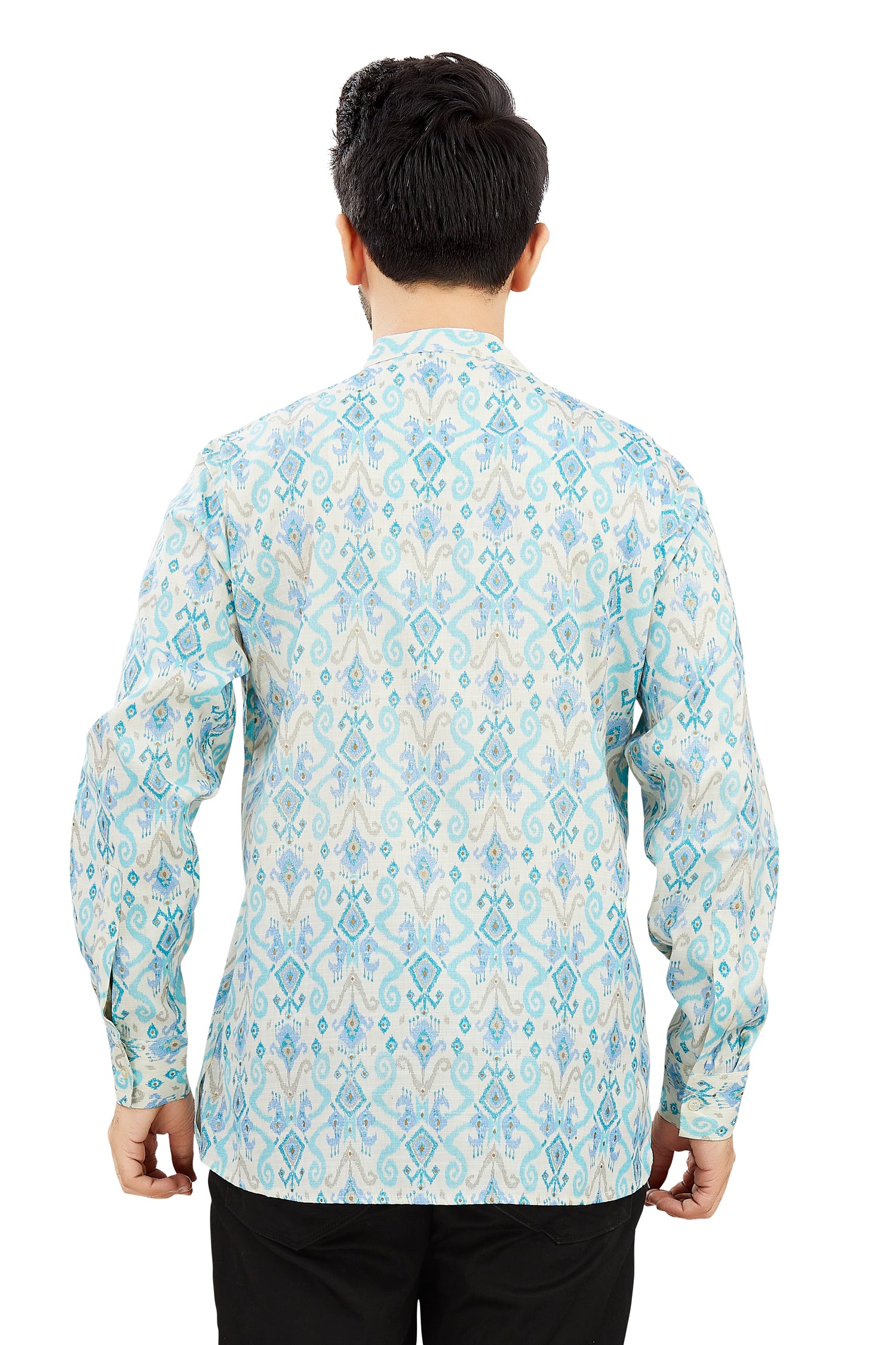Mens Silk Printed Kurta