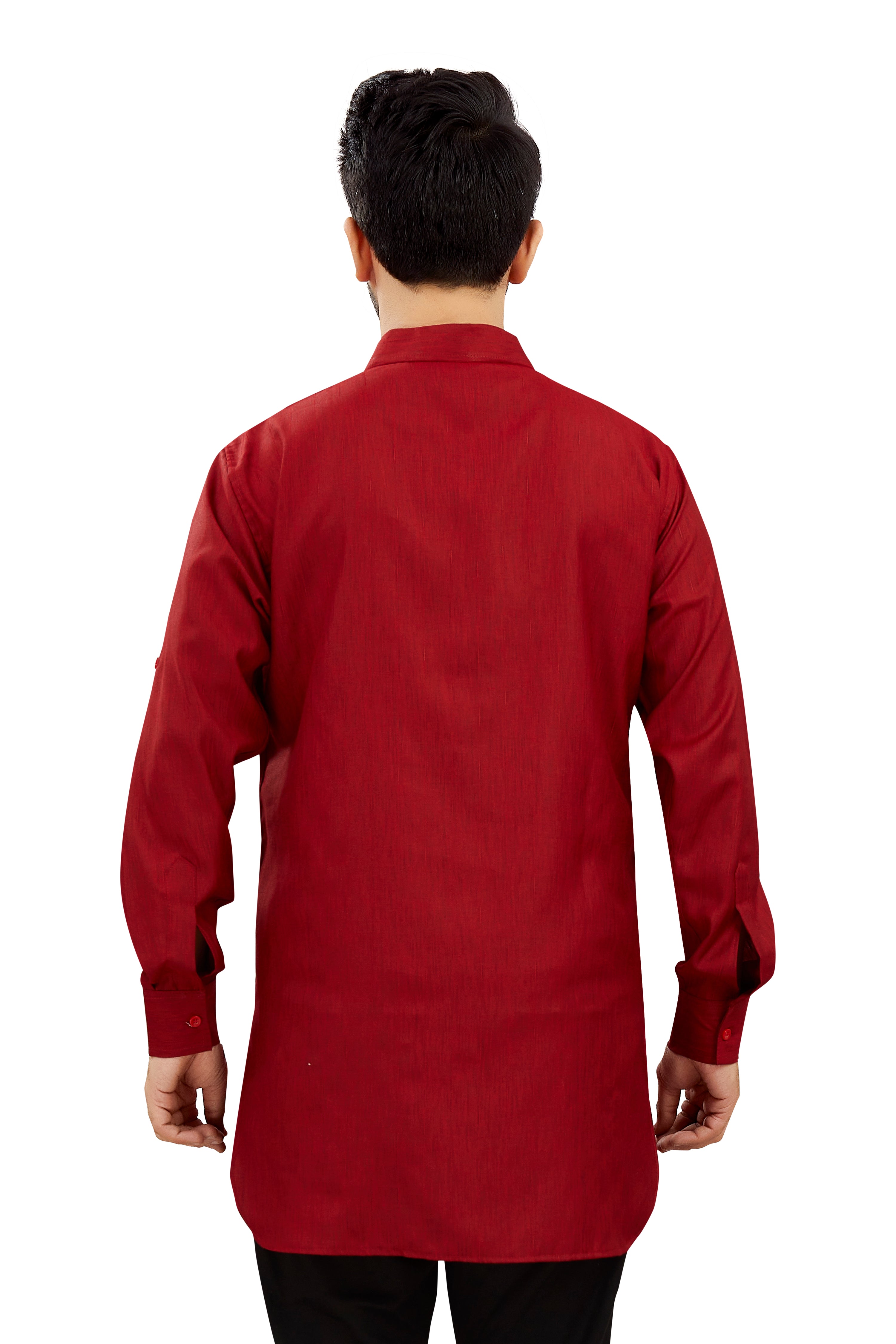 Mens Cotton Silk Plain Kurta - Roop Darshan