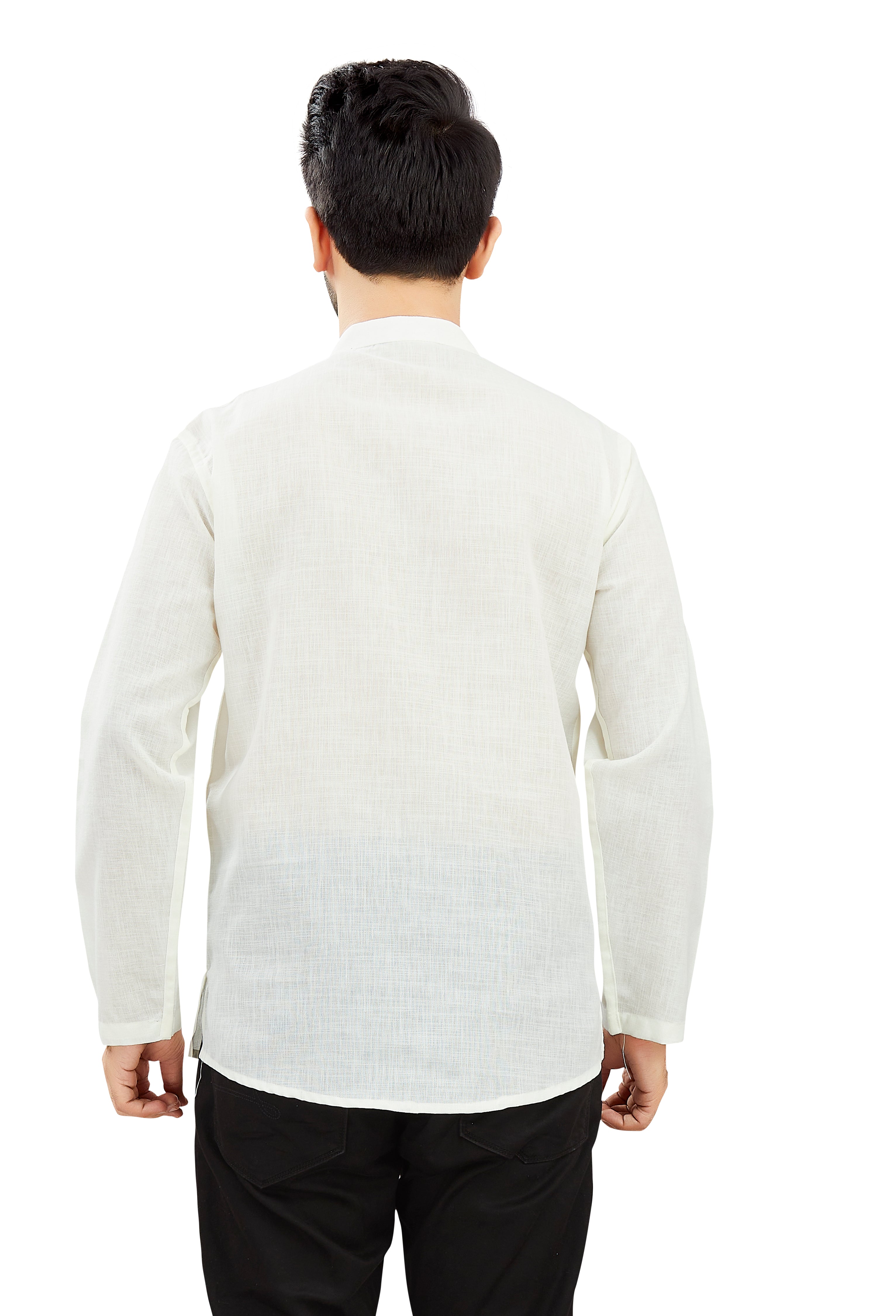 Mens Linen Resham Work Kurti - Roop Darshan