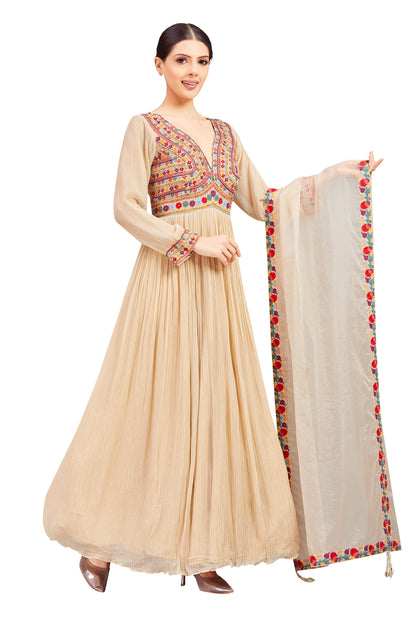Maitali Gown With Dupatta
