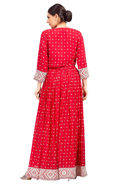 Nataliya Crop Top Palazzo Suit With Jacket