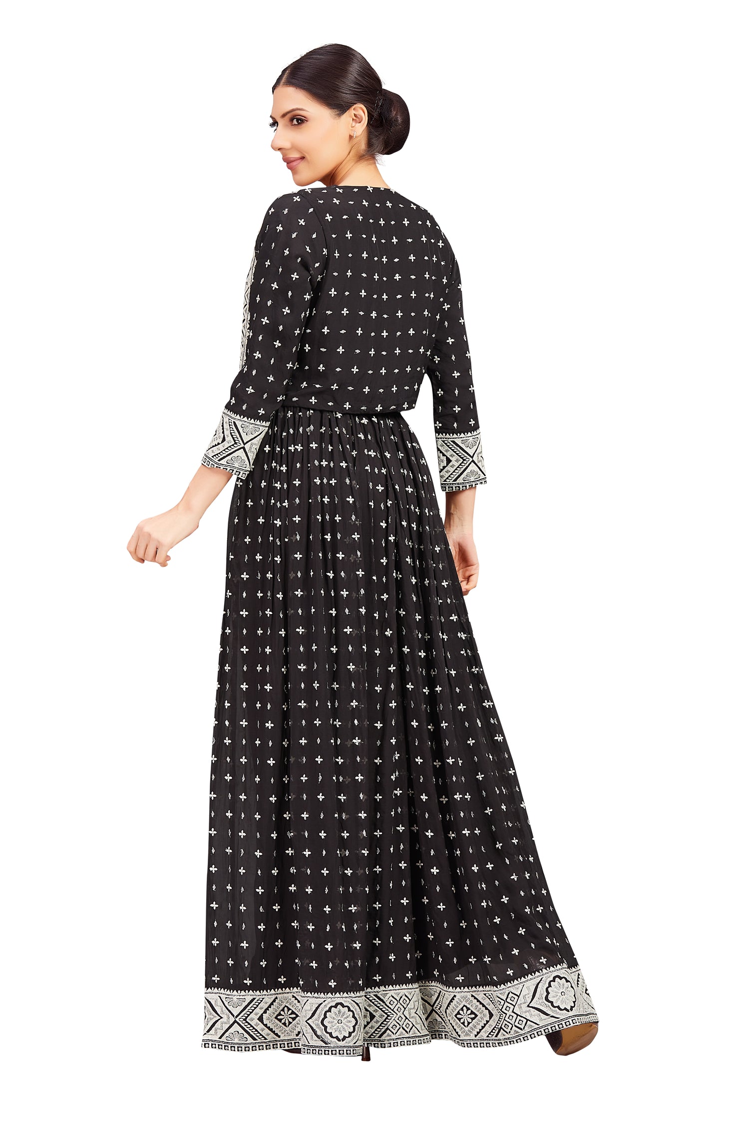 Nataliya Crop Top Palazzo Suit With Jacket