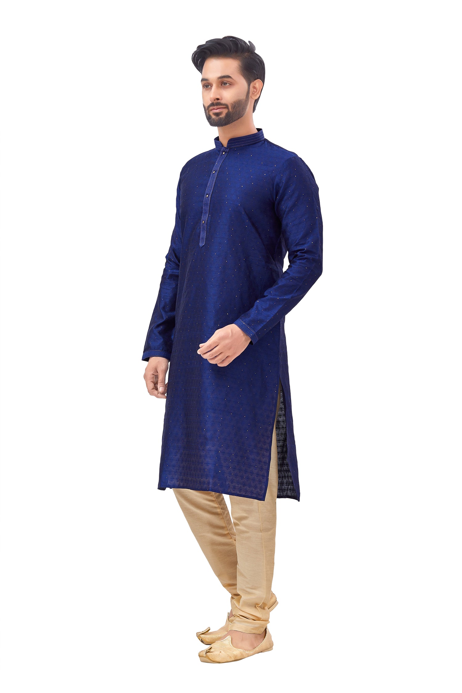 Mens Plain Silk Kurta Set - Roop Darshan