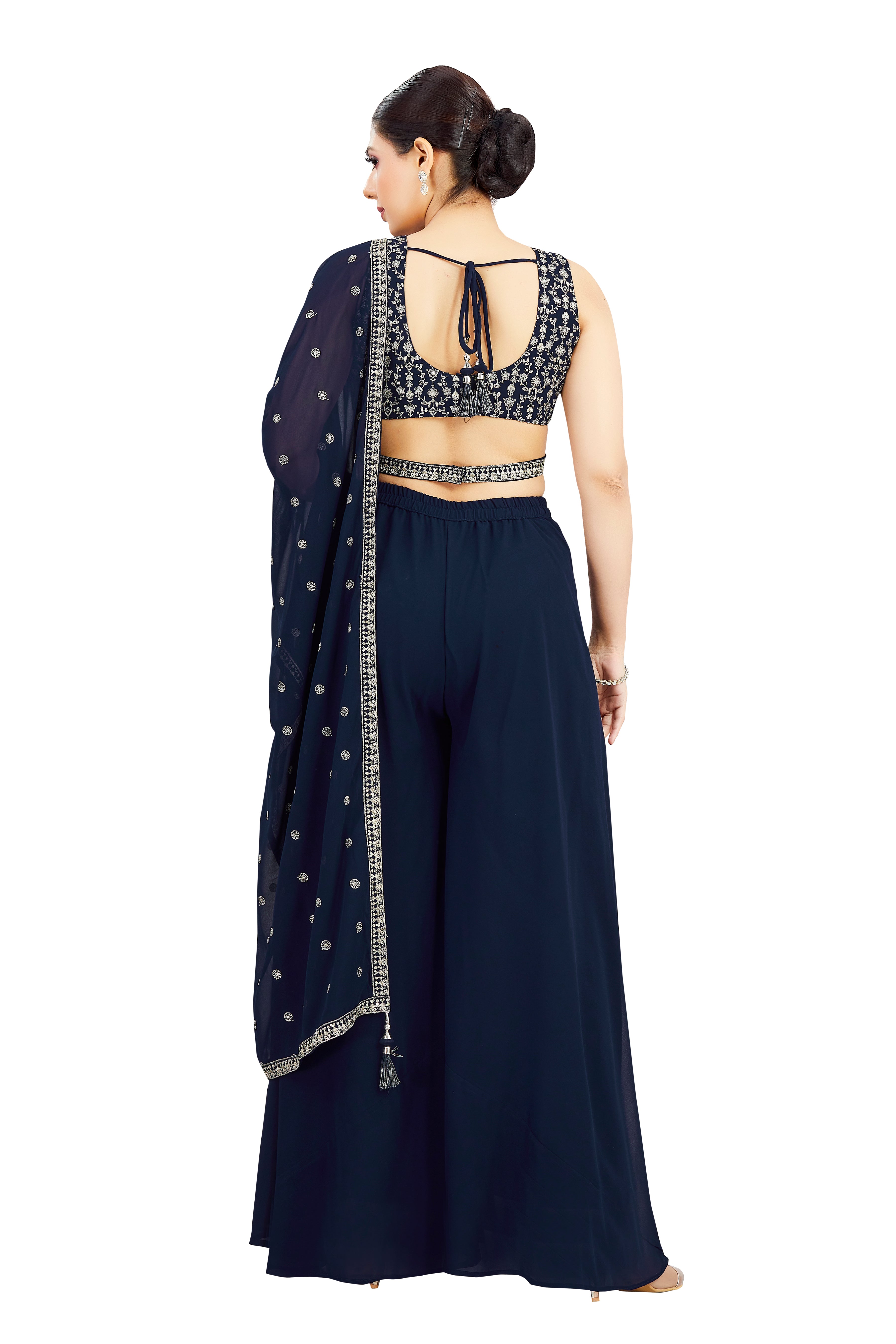 Advika Crop Top Palazzo Suit - Roop Darshan