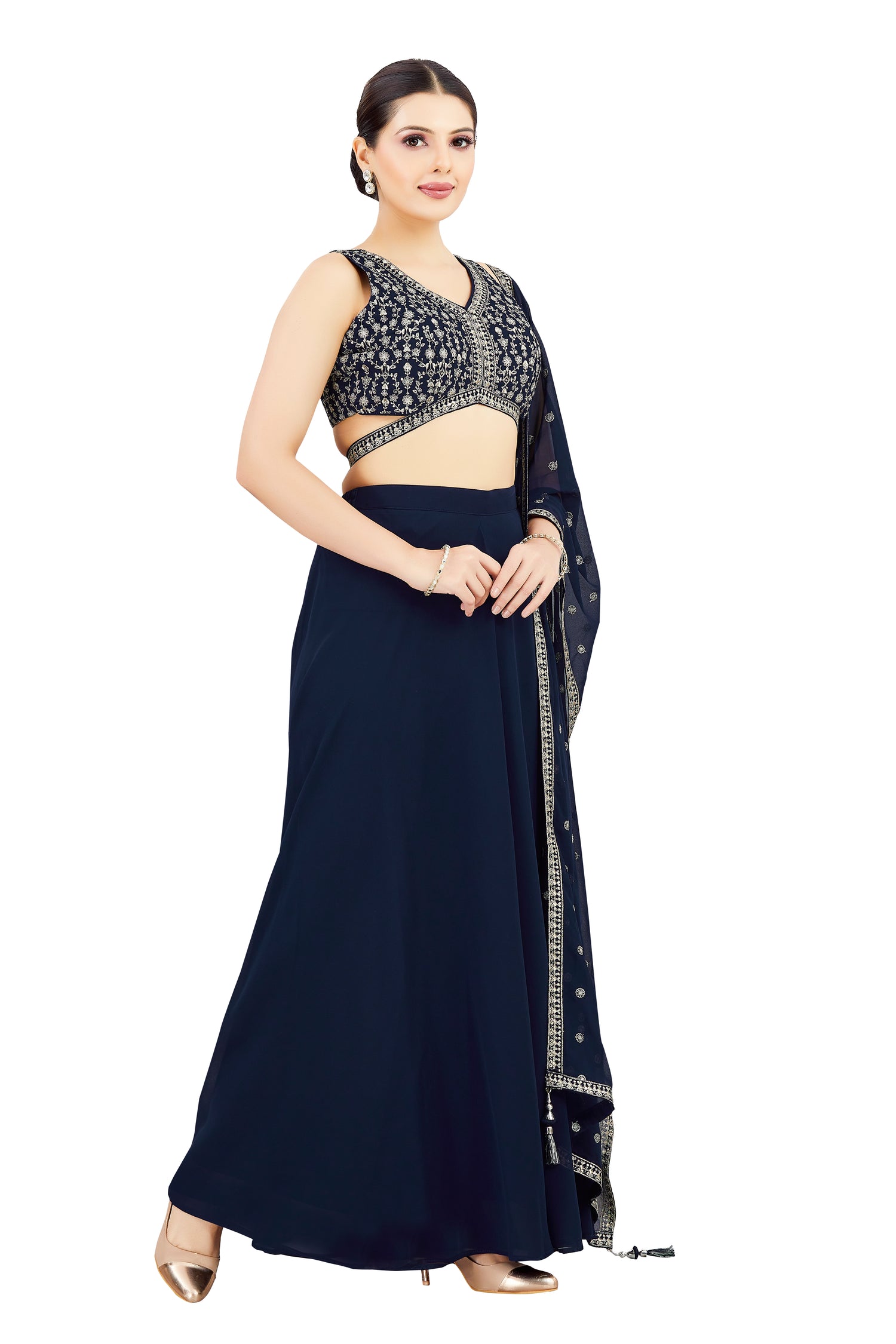 Advika Crop Top Palazzo Suit - Roop Darshan