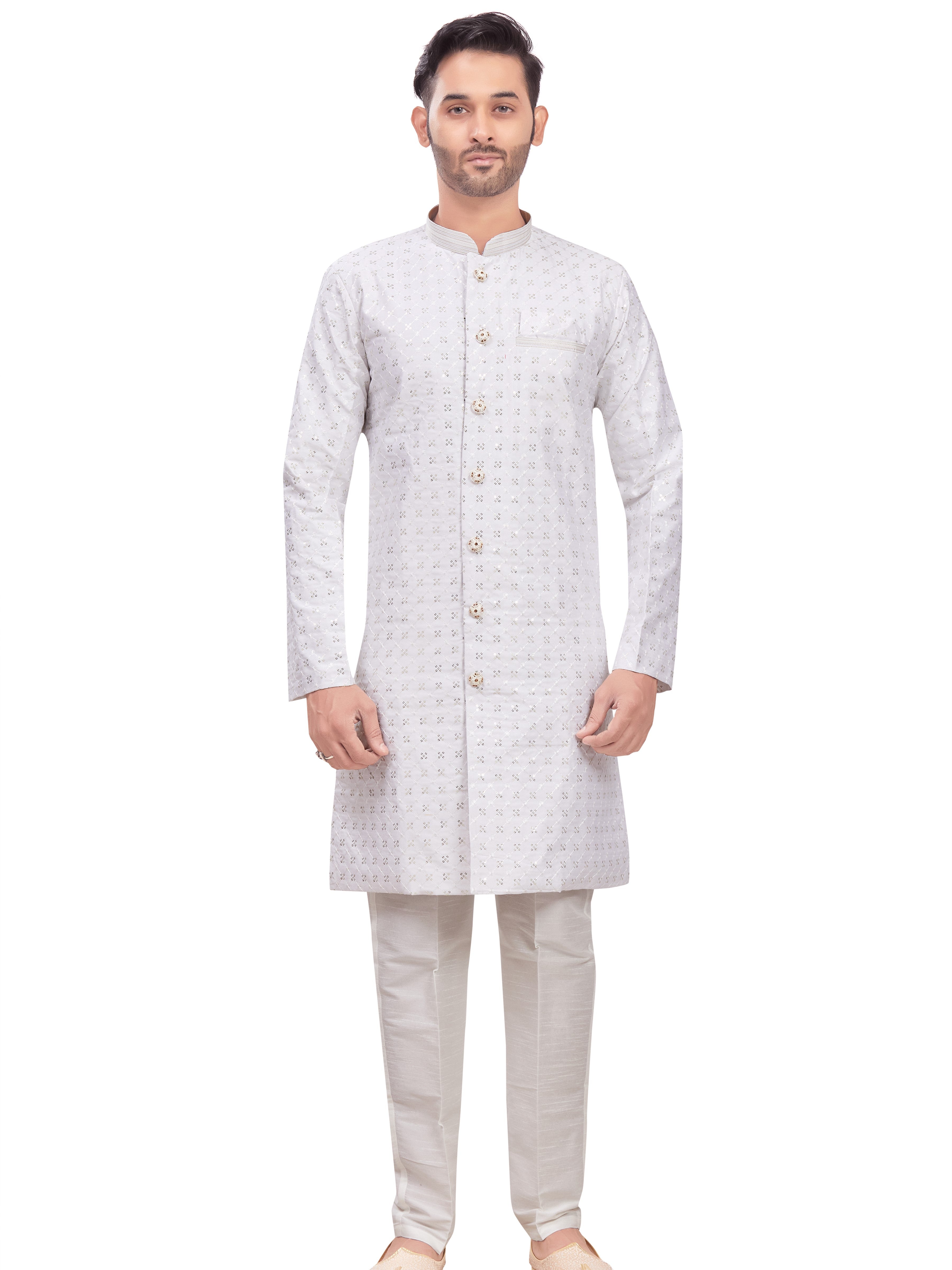 Mens Tiki Resham Kurta Set - Roop Darshan