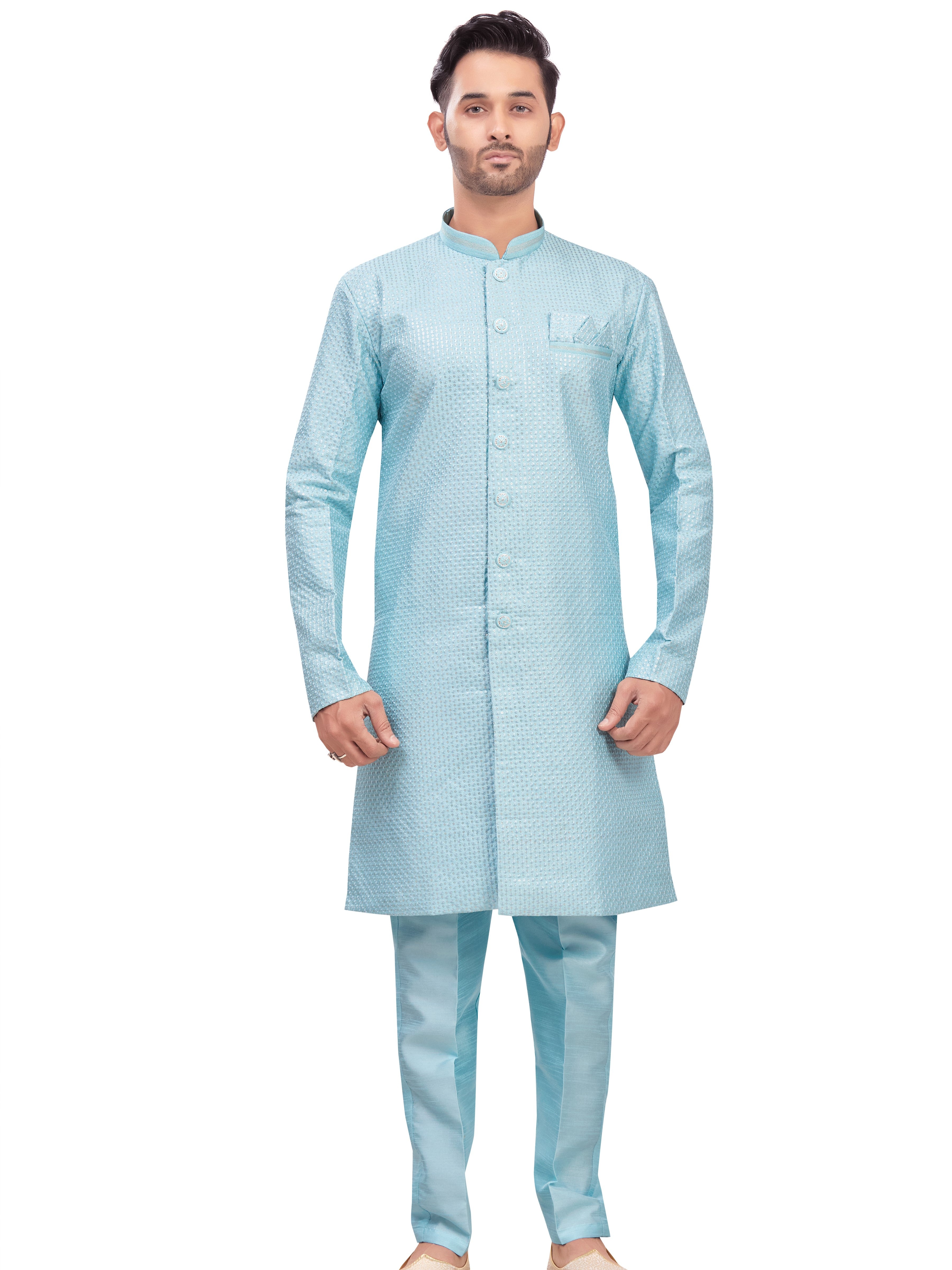 Mens Tiki Resham Embroidered Work Kurta Set - Roop Darshan