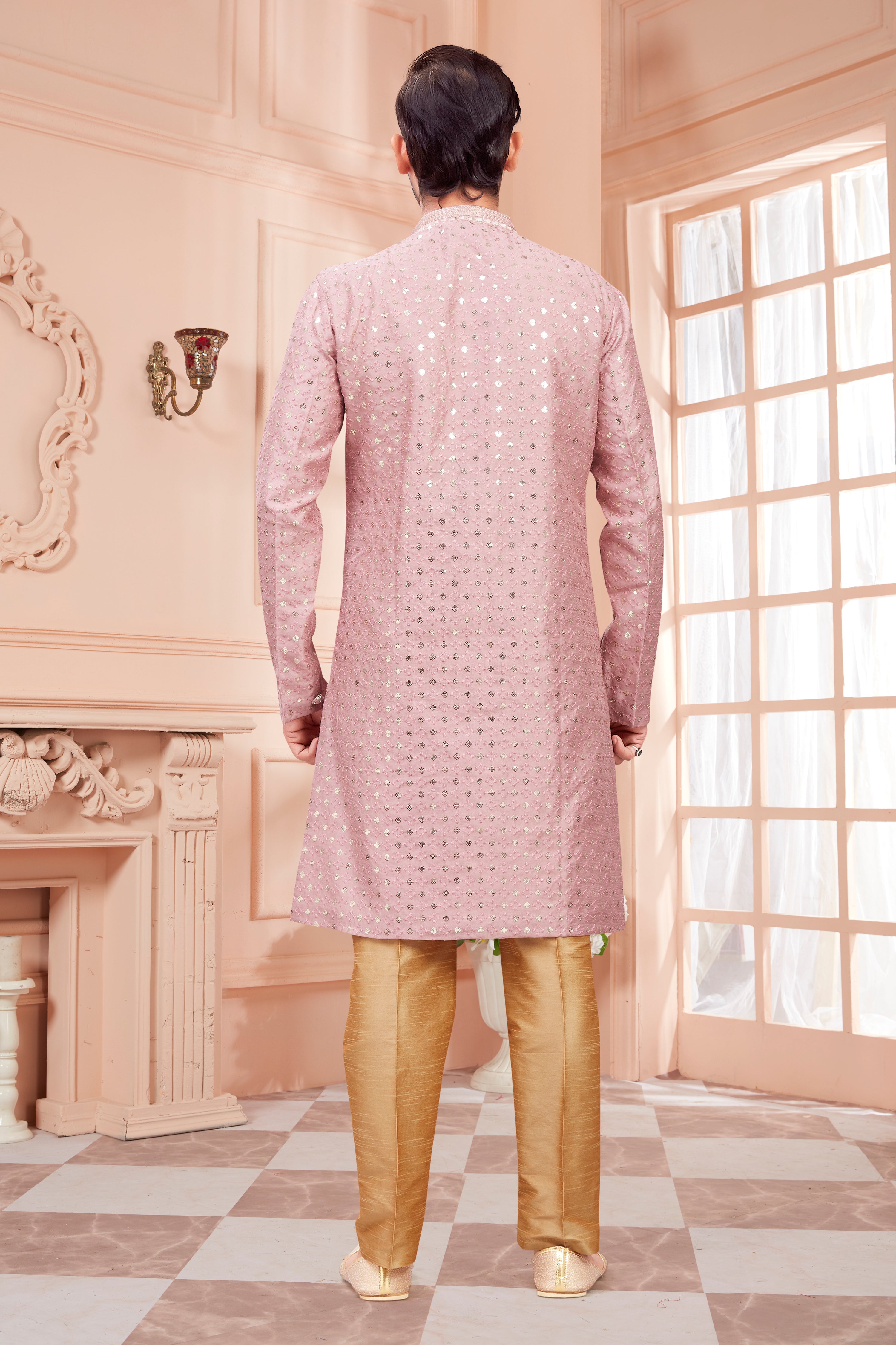 Mens Sequin Embroidered Kurta Set - Roop Darshan