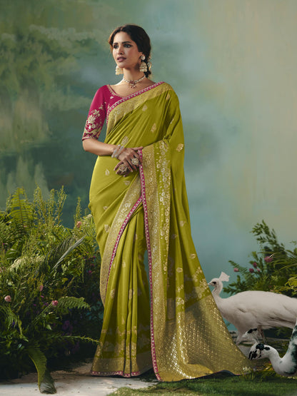 Vanya Silk Zari EmbroideryWork Border Saree - Roop Darshan