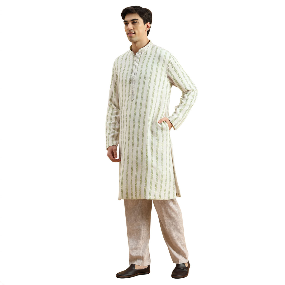 Linen Resham Kurta Payjama